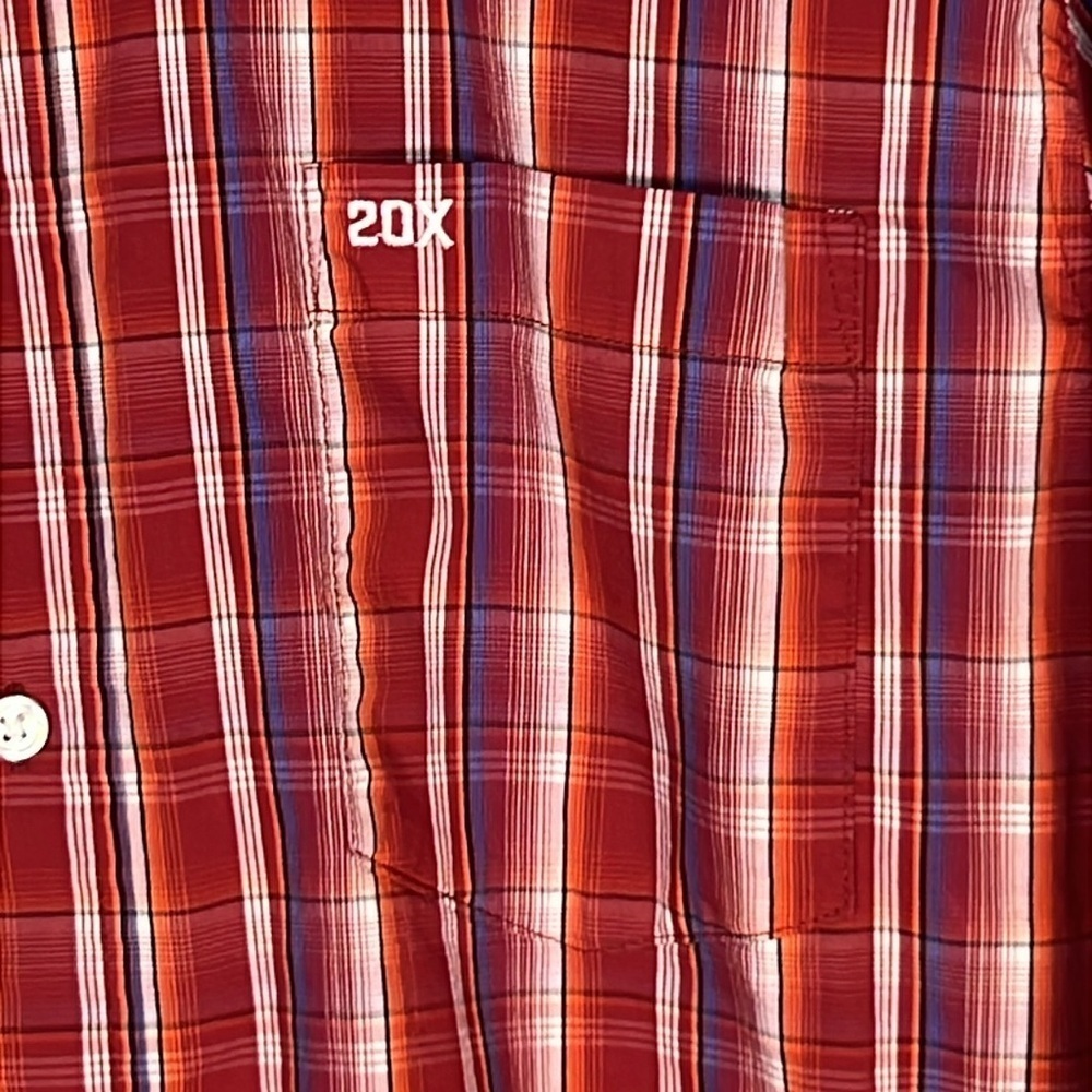 Wrangler 20X Men’s Plaid Button Down Red Shirt Size Large - Picture 3 of 12